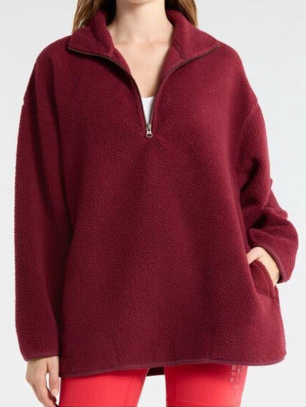 Free People Coco Faux Sherpa Oversized Pullover Sweater